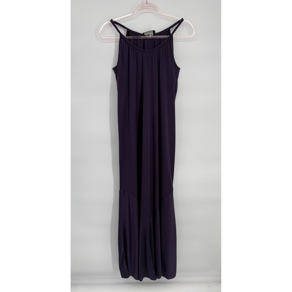 Ursula of Switzerland Sz 9/10 Plum Sleeveless Maxi Dress Spaghetti Straps VTG